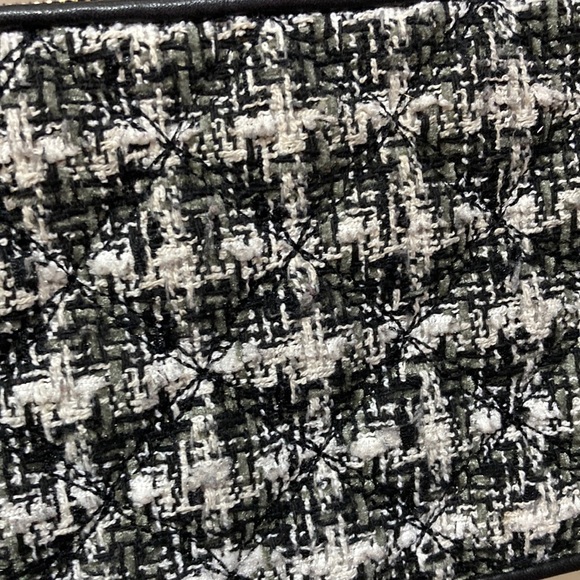 Kate Spade Black Natalia Double Zip Tweed Crossbody Purse Bag - Picture 14 of 16